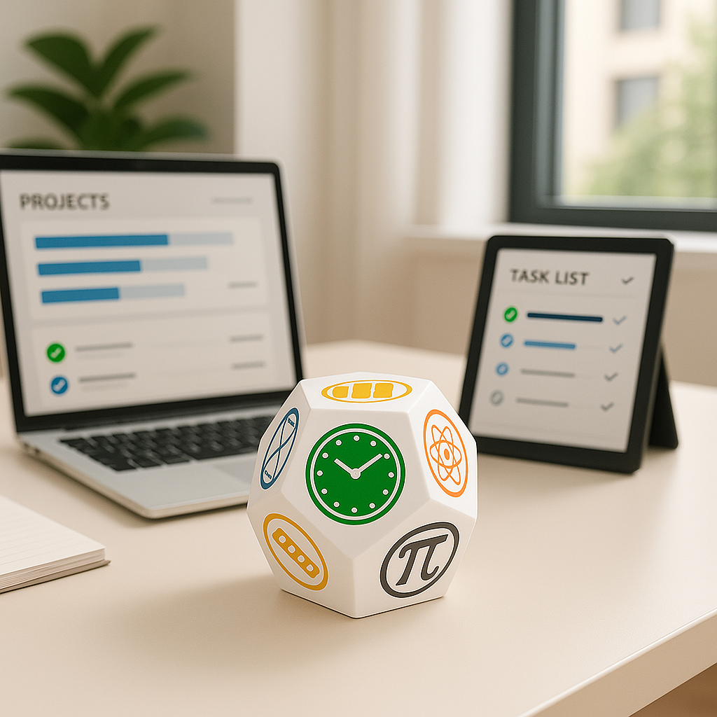 Projektzeiten einfach erfassen und verwalten, spielerisch mit TimeSpin Würfel